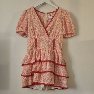 Apricot Lane Red and White Floral Dress